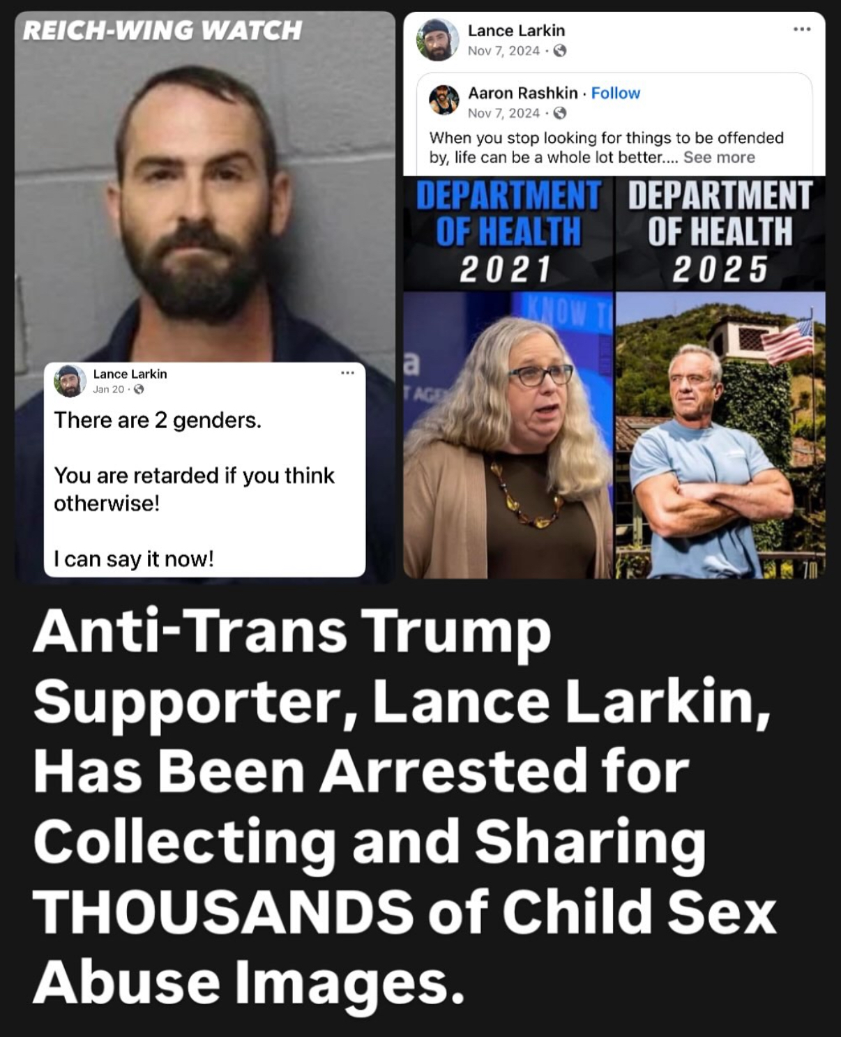 Lance Larkin, Trump Supporter