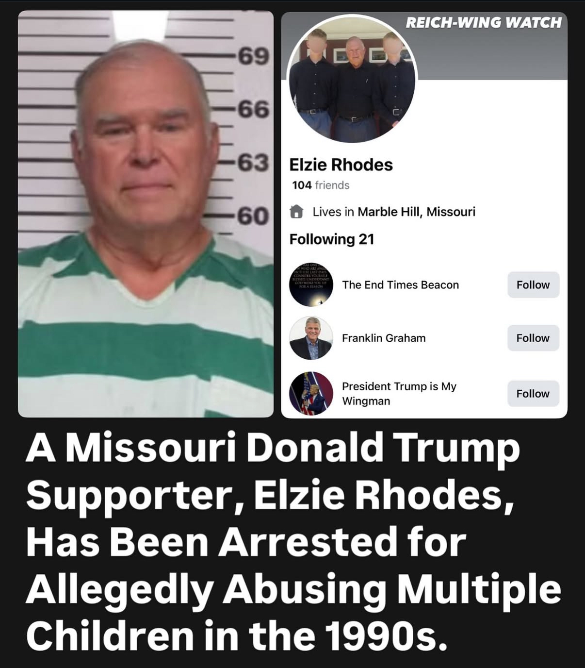 Elzie Rhodes, Trump supporter