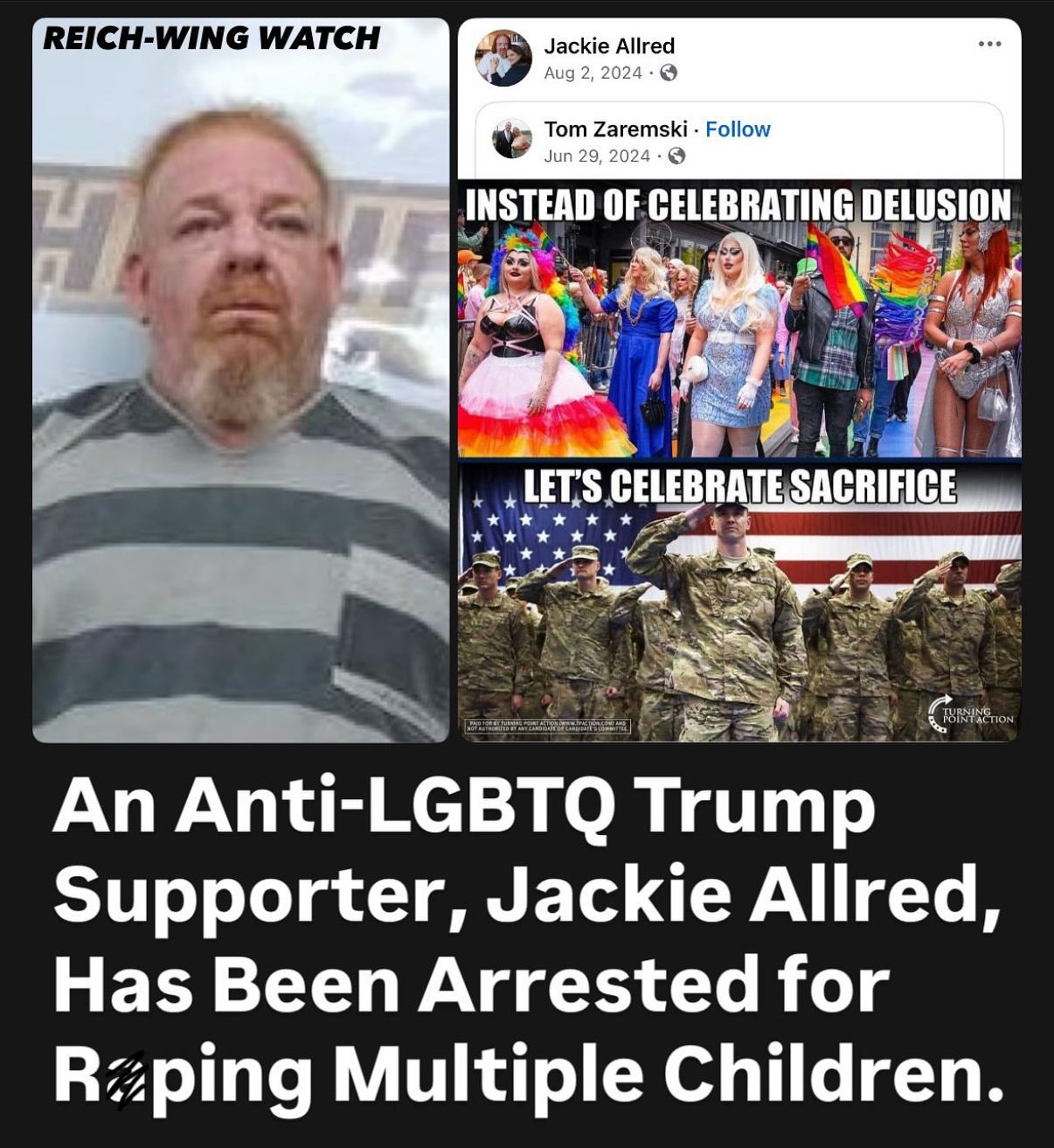 Jackie Allred, Trump supporter