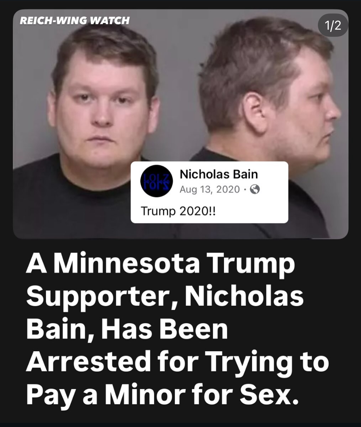 Nicholas Bain, Trump supporter