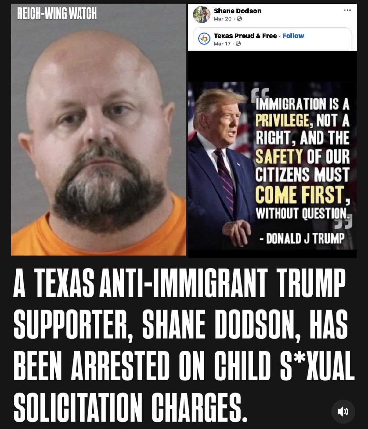 Shane Dodson, Trump supporter