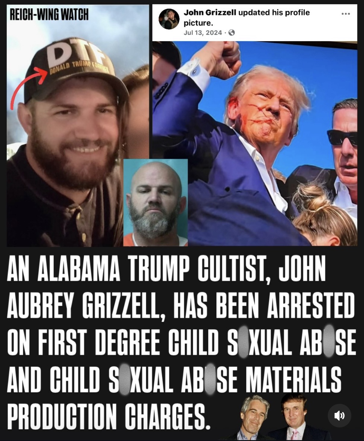 John Grizzell, Trump supporter