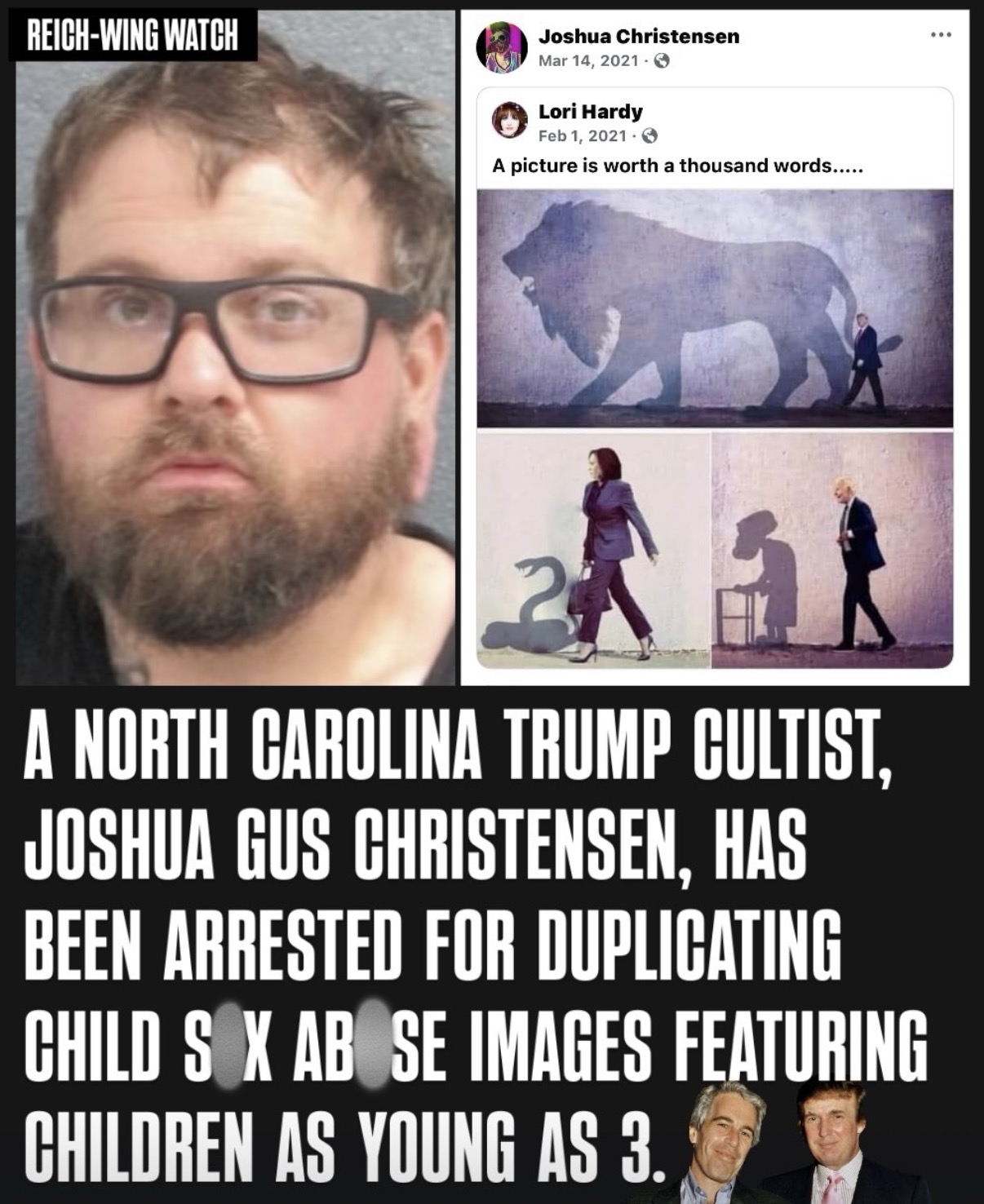 Joshua Christensen, Trump supporter