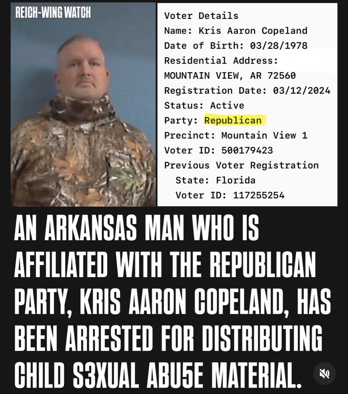 Kris Aaron Copeland, GOP voter
